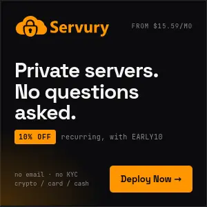 Servury - 100% Anonymous VPS